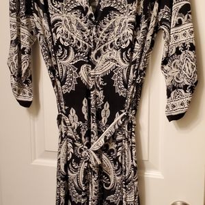 Dress, button up V neck, 3/4 sleeve, sz 1x